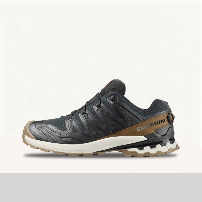 Salomon Shoes Xa Pro 3D - サロモン XA Pro 3D V8 レトロ、スタイリッシュ、耐久性、通気性、軽量性を備えた男性用ローカットハイキングシューズ（ブラックとブラウン）479638