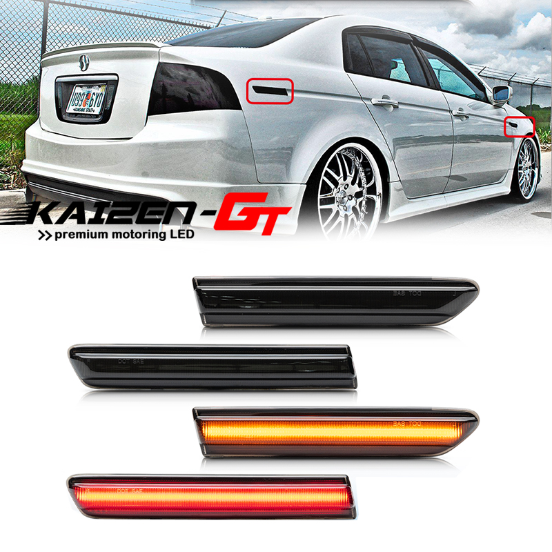 スモークレンズフロントアンバー/リアレッドLEDカーバンパー - Signal Flare Kit のレビューと価格
