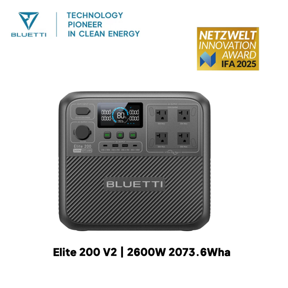 【リニューアル】BLUETTI Elite 200 V2 ポ - Solar Emergency Charger のレビューと価格